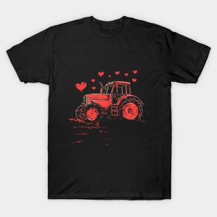 Vintage Tractor | Valentines Day T-Shirt